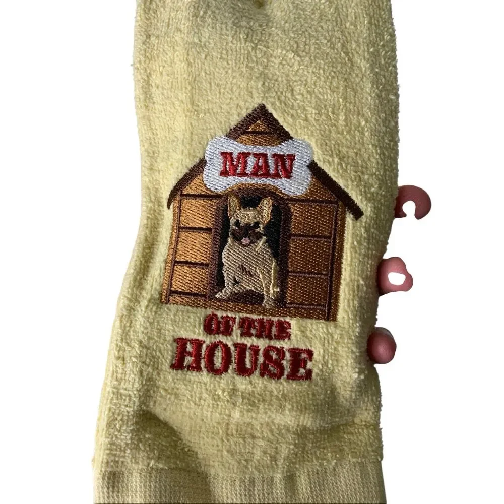 French Bulldog set of two towels 100% cotton 12 x 18 NEW WITH TAGS
